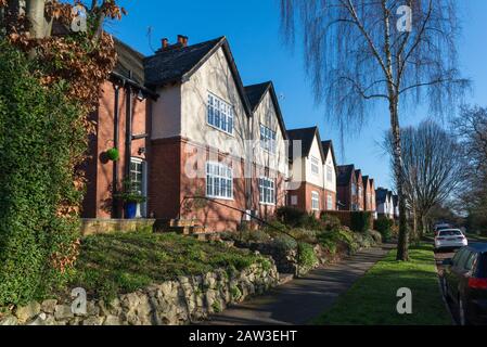 Il Moor Pool Estate è un giardino sobborgo di Harborne, Birmingham ed è un'area protetta. Foto Stock