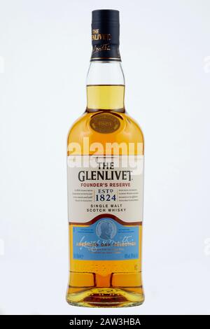 Bottiglia di whisky di malto Glenlivet Foto Stock