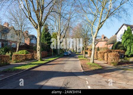 Il Moor Pool Estate è un giardino sobborgo di Harborne, Birmingham ed è un'area protetta. Foto Stock