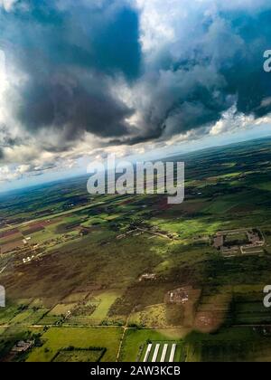 Cuba dall'aeroplano che vola sopra Foto Stock