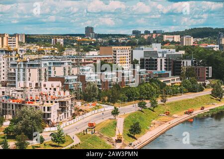 Vilnius, Lituania. Costruzione Sviluppo Di Case Residenziali Nel Centro Della Città. Foto Stock