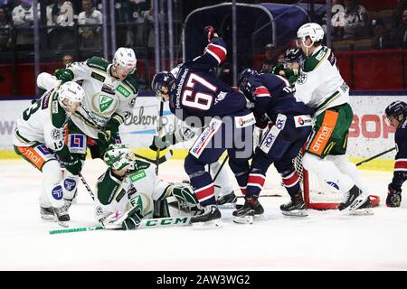 Linkoping, Sweden 20200125Ice partita di hockey in SHL tra Linköping HC-Färjestad BK nell'arena Saab. Foto Jeppe Gustafsson Foto Stock