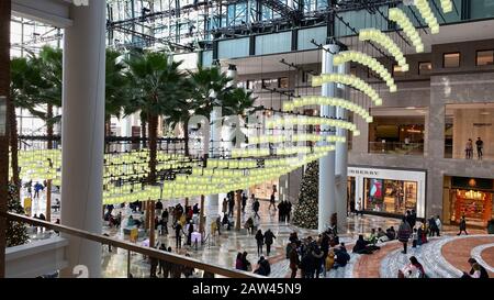 Un padiglione all'interno di Brookfield Place vicino al World Trade Center Foto Stock