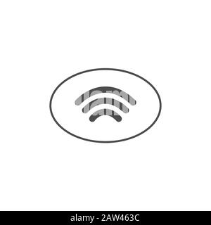 Logo wireless a pagamento NFC senza contatto. Vettore di pagamento nfc con carta di credito Illustrazione Vettoriale