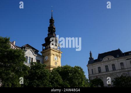 REPUBBLICA Ceca, OSTRAVA- 06 Giugno 2019: Il mercato centrale di Ostrava, l'odierna Piazza Tomasz Masaryk. Foto Stock