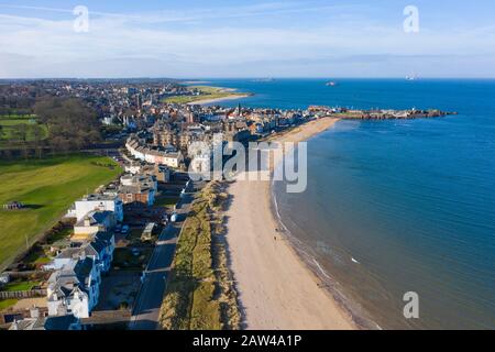 Veduta aerea della città di North Berwick a East Lothian, Scozia, Regno Unito Foto Stock