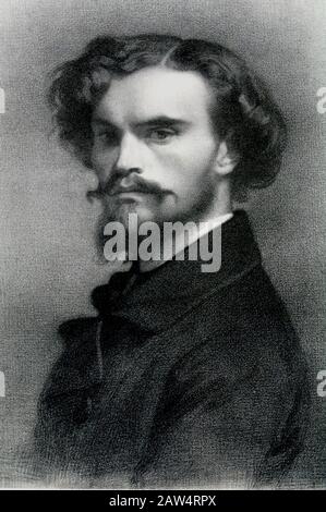 1855 ca , PARIGI , FRANCIA : IL pittore francese ALEXANDRE CABANEL ( 1823 - 1889 ), ritratto dal pittore BELLENGER . Dipinse storico, classico Foto Stock