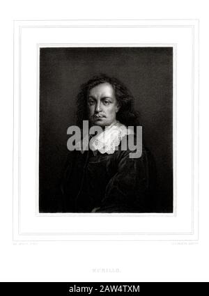 1640 ca , ITALIA : il pittore spagnolo barocco Bartolomé Esteban MURILLO ( 1618 - 1682 ), autoritratto . Autoritratto - BAROCCO - Bartolome Foto Stock