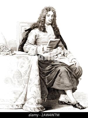 1680 ca , FRANCIA : IL drammaturgo francese JEAN RACINE ( 1639 - 1699 ) . Ritratto del XIX secolo. - Théâtre Comédie Française - LETTERATO - SCRITT Foto Stock