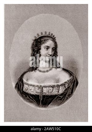 La celebre scrittrice francese , poeta , cortigiana , freethinker e patrono delle arti ANNE NINON DE LENCLOS ( 1620 - 1705 ) . Ritratto inciso Foto Stock