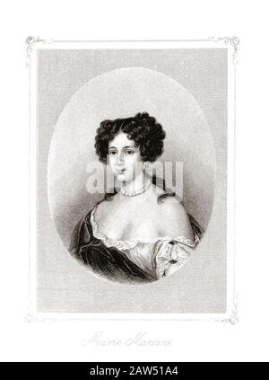 1675 ca , FRANCIA : Anna MARIA MANCINI ( 1639 – 1715 ) alias Marie Mancini . Ritratto del XIX secolo dal boook tedesco 'Die Maitressenwirthschaf Foto Stock