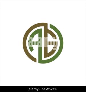 Modello iniziale di design con logo lettera ab o ba Illustrazione Vettoriale
