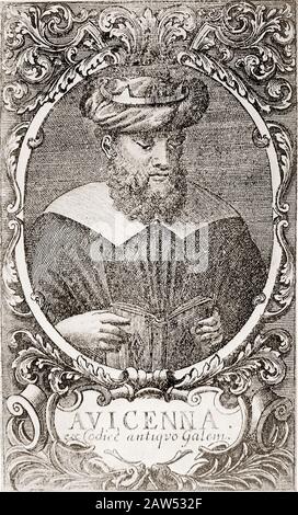 Ritratto di avicenna persiano ( Ibn Sina , c.?980 – 1037 ). Oltre alla filosofia e alla medicina , il corpus di Avicenna comprende scritti sull'astronomia , alche Foto Stock