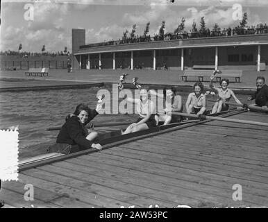 Nazionale Campione Di Tosatura Pecora Bosbaan Signore. 4m inviare winn. Che Leythe Data: 20 Luglio 1953 Ubicazione: Amsterdam, Foresta Di Amsterdam, Bosbaan, Olanda Del Nord Foto Stock