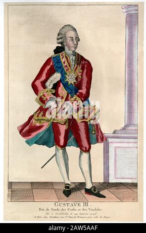 1771 ca, SVEZIA : IL RE di Svezia GUSTAV III ( 1746 – 1792 ). Fu re dal 1771 fino al suo assassinio nel 1792 . Primo cugino di Empress Catthe Foto Stock