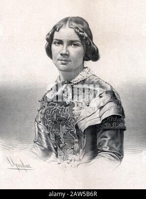 1850 , USA : il più celebre cantante svedese soprano JENNY LIND ( 1820 – 1887 ) . Ritratto pubblished in USA , 1850 , pubblished da A. Brett , P. Foto Stock