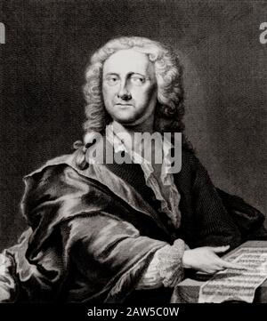 1745 ca , GERMANIA : il celebre compositore tedesco di musica barocca Georg Philipp Telemann ( 1681 – 1767 ). Ritratto inciso . - ORGANO - organista - C. Foto Stock