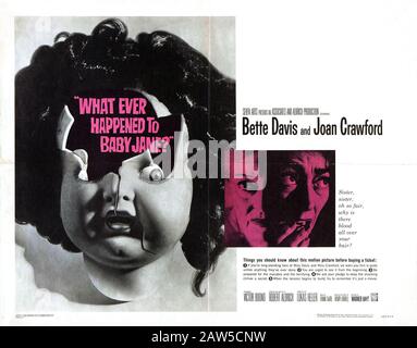 1963 , USA : la pubblicità originale del manifesto degli Stati Uniti per il film con BETTE DAVIS e JOAN CRAWFORD intitolato CHE COSA È ACCADUTO MAI A JANE DEL BAMBINO? ( bene Foto Stock