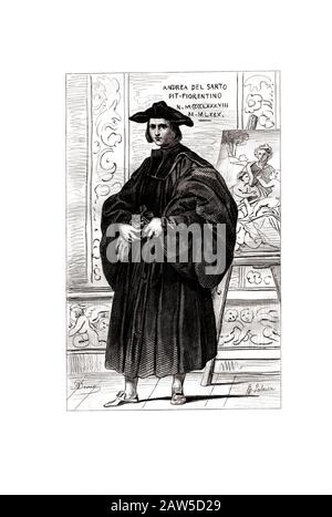 Il pittore italiano rinascimentale florentin Andreas Sarlous aka ANDREA DEL SARTO , pseudonimo di Andrea d'Agnolo di Francesco di Luca di Paolo del Migli Foto Stock