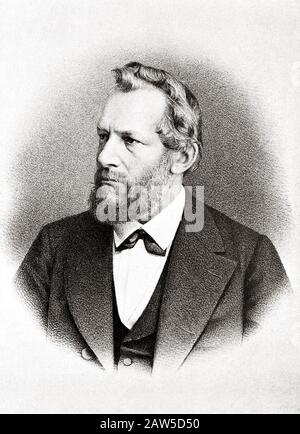 1880 ca. Germania : il medico e fisiologo tedesco Emil du Bois-Reymond ( 1818 – 1896 ), lo scopritore del potenziale di azione nervosa e la fa Foto Stock