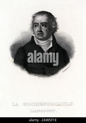 1825 ca , Parigi , FRANCIA : il politico francese , finanziatore e riformatore sociale François Alexandre Frédéric Duc de Larochefoucauld-Liancourt ( 1747 Foto Stock