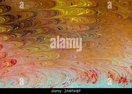 Abstract marmorizzazione arte patterns in paint come sfondo Foto Stock