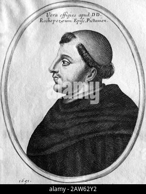 San Tommaso d'Aquino, O.P. (Anche Tommaso d'Aquino o Aquino; c. 1225 ñ 1274 ). Incisione ritratto francese anonima , 1651 , Francia . Foto Stock