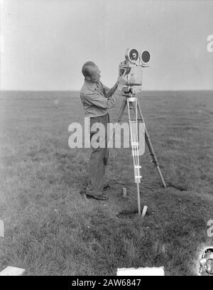 Record Flight Gloster Meteor over Ameland Annotation: A special camera is stabiled Date: August 28, 1949 Location: Ameland, Friesland Keywords: Record Flights, Aviation Foto Stock