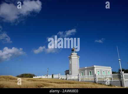 Faro Los Morrillos de Cabo Rojo, o Los Morrillos Light, un faro storico a Cabo Rojo, Porto Rico Foto Stock