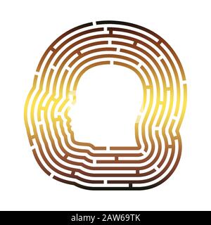 L'uomo avatar nel labirinto circolare Illustrazione Vettoriale