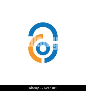 Modello iniziale di progettazione vettoriale del logo lettera ac o CA Illustrazione Vettoriale