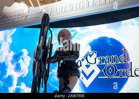 Shenzhen, Cina, Aprile 2019. Matthew Kyrielite coschayer al Sony Expo 2019, conosciuto anche come Shielder, è il primo Servo in fate/Grand Order e il Foto Stock