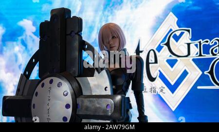 Shenzhen, Cina, Aprile 2019. Matthew Kyrielite coschayer al Sony Expo 2019, conosciuto anche come Shielder, è il primo Servo in fate/Grand Order e il Foto Stock