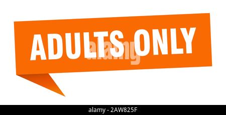 adulti solo bolla vocale. adulti solo nastro. adulti solo banner Illustrazione Vettoriale