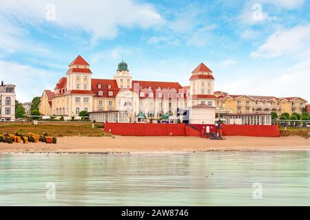 Kurhaus a Binz, Island Rügen, Germania, vista dal molo Foto Stock