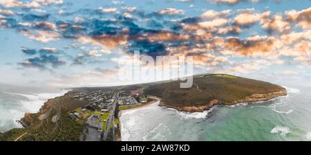 Veduta aerea della costa di Port Campbell, Australia. Foto Stock