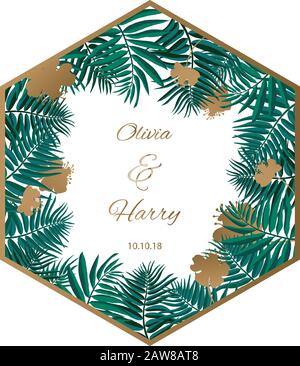 Trendy Tropical Leaves Vector Design. Illustrazione Vettoriale