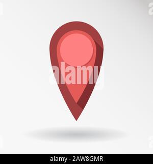 Posizione, Icona Perno Della Mappa. Design piatto icona moderna. Illustrazione Vettoriale