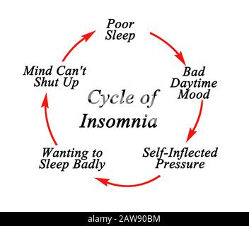 Componenti del ciclo di Insomnia Foto Stock
