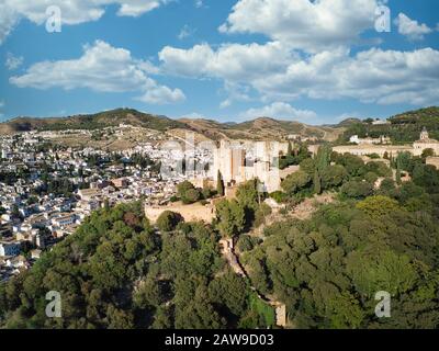 Veduta Aerea Della Fortezza Alhambra Di Granada Spagna Foto Stock