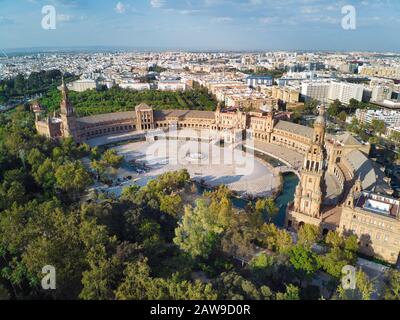 Veduta Aerea Di Plaza De Espana A Siviglia Spagna Foto Stock