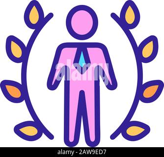 Miglior vettore icona uomo d'affari. Illustrazione del simbolo del contorno isolato Illustrazione Vettoriale