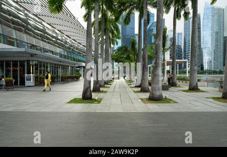 Singapore. Gennaio 2020. Vista sul lungomare di Marina Bay Foto Stock