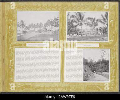 Album fotografico Deli Company: Deli in Words and Pictures (1905) Links Permanent Chinese Koeliewoningen la società establishment eener. Diritto: Javanenwoningen permanente la società establishment eener. In basso a destra: Strada scavata su una delle migliori imprese Data: 1905 Località: Indonesia, Indie Orientali Olandesi, Sumatra Foto Stock