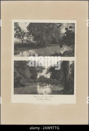 Album Fotografico Deli Company: Deli Maatschappij. Costa orientale di Sumatra (C.J. Kleingrothe, Medan) Enterprise Paya Bakong. Sopra; Vista Sul Fiume. Sotto: Ponte Sul Sungei Diski Data: 1905 Luogo: Indonesia, Indie Orientali Olandesi, Sumatra Foto Stock
