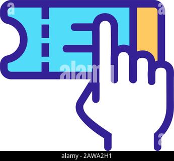 Scelta di un vettore icona ticket. Illustrazione del simbolo del contorno isolato Illustrazione Vettoriale