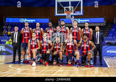 Tenerife (Spagna), Italia, 07 Feb 2020, san lorenzo de Almagro durante Segafredo Virtus Bologna vs San Lorenzo de Almagro - FIBA Intercontinental Cup - credito: LPS/Davide di Lalla/Alamy Live News Foto Stock