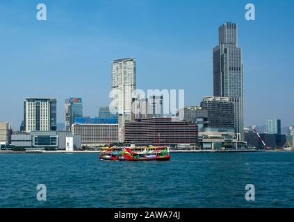 Tsim Sha Tsui Da Victoria Harbour, Hong Kong Foto Stock