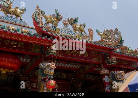 Pagoda cinese ad Ayutthaya, Tailandia. Foto Stock