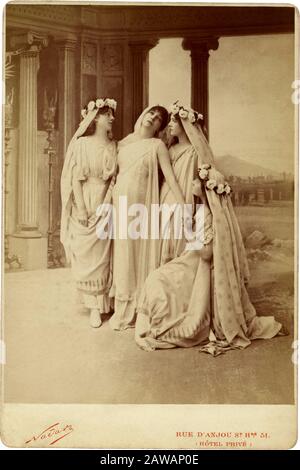 1880 ca , PARIGI , FRANCIA : la più celebre attrice teatrale francese SARAH BERNHARDT ( 1844 - 1923 ) a Phèdre di RACINE , ritratto di NADAR - Jr Foto Stock